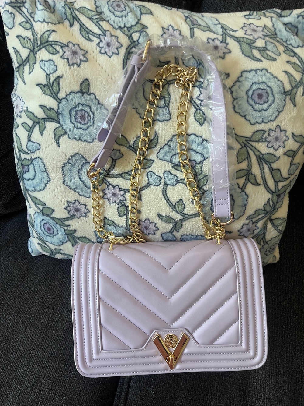 Valentino Orlando Lavender Quilted Chain Shoulder Bag - Women
